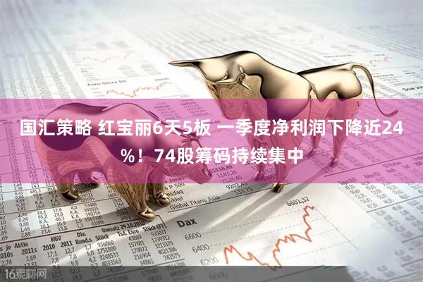 国汇策略 红宝丽6天5板 一季度净利润下降近24%！74股筹码持续集中